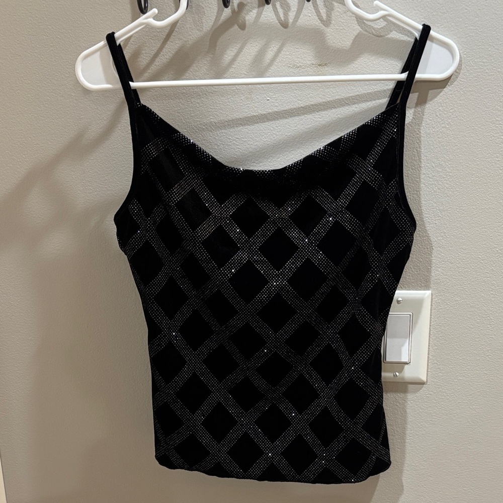 SHEIN Black Grid Pattern Camisole